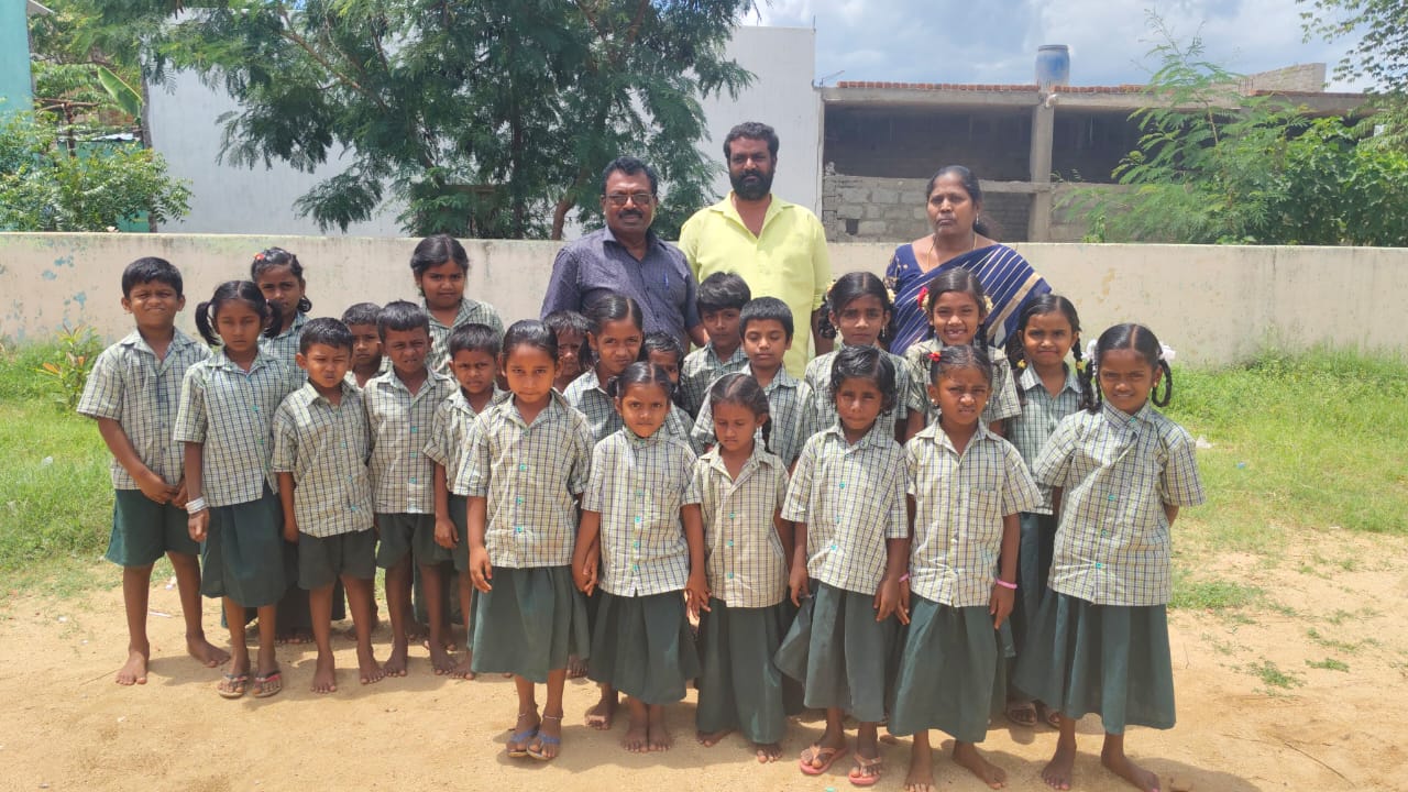 Happy school children smiling in classroom